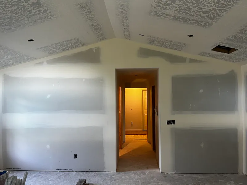 Vaulted ceiling drywall work during an Ogden home remodel by Drywall Techs